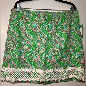 Lilly Pulitzer Vibrant Green and Pink Mini Skirt